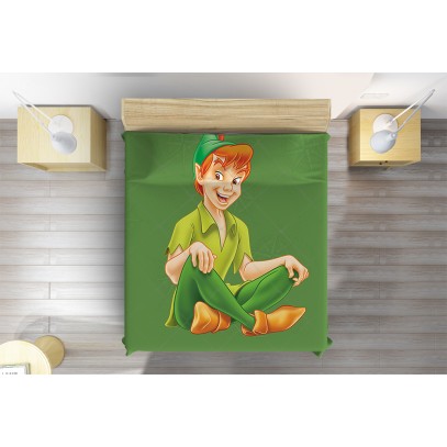 Cuvertură de pat 3D Peter Pan Green