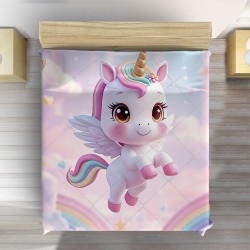 Cuvertură de pat 3D Unicorn de Poveste
