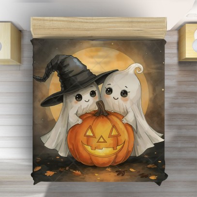 Cuvertură de pat 3D Halloween înfricoșător