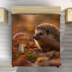 Cuvertură de pat 3D Arici de Toamnă
