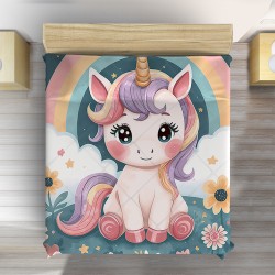 Cuvertură de pat pentru copii Unicorn Desenat