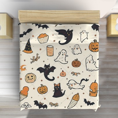 Cuvertură de pat 3D Halloween Fericit