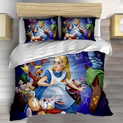 Set de lenjerie de pat 3D Alice în Țara Minunilor