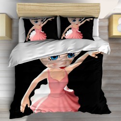 Lenjerie de pat 3D pentru copii Ballerina Cappuccina