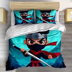 Set de lenjerie de pat pentru copii Ninja