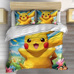 Lenjerie de pat 3D Pokemon Pikachu