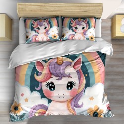 Lenjerie de pat pentru copii Unicorn Desenat