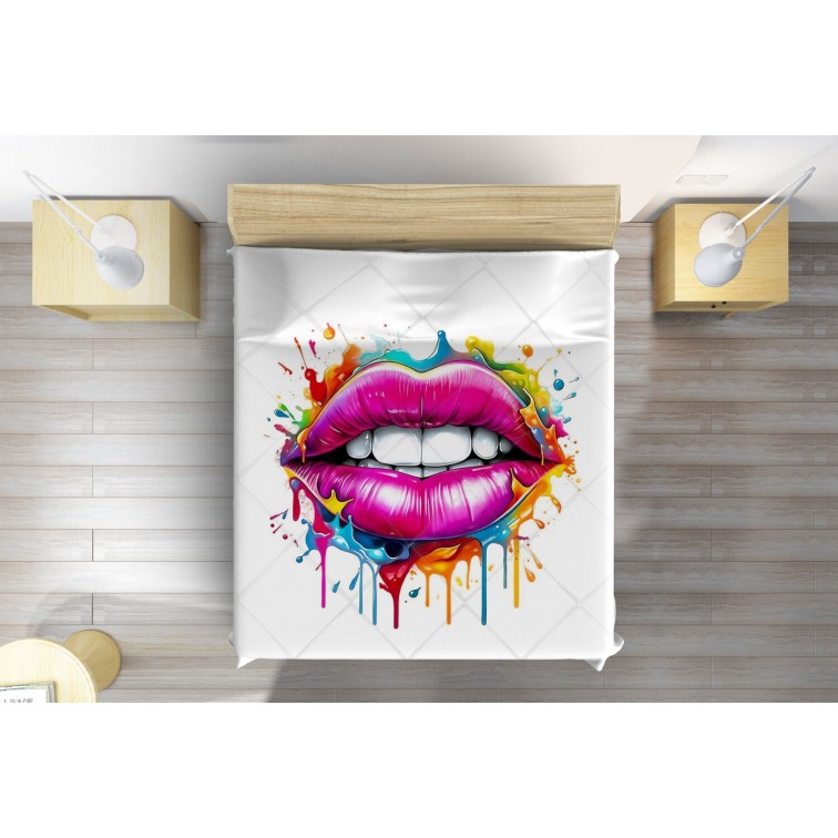 Cuvertură de pat Lips Art