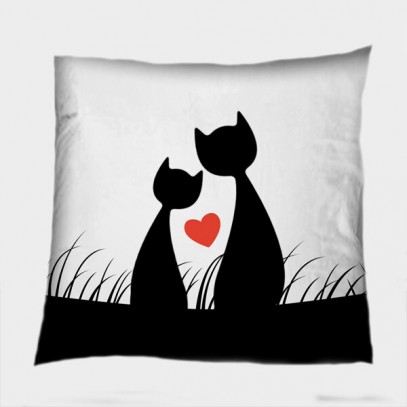 Pernă Deco fermecătoare Iubire de pisică - Cats Love
