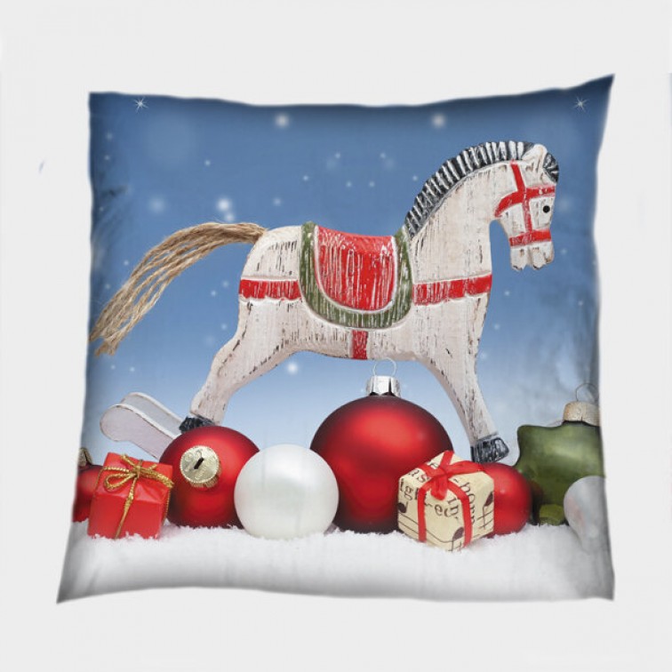Deco Pernă de Crăciun Balansoar Cal - Rocking Horse