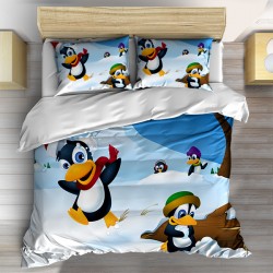 Cearșafuri pentru copii de Crăciun Pinguini- Pinguins