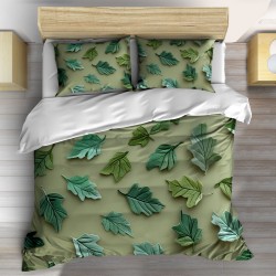 Lenjerie de pat Detailed leaves green