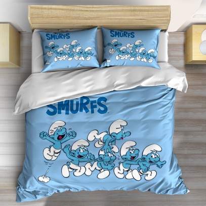 Lenjerie de pat The Smurfs albastru