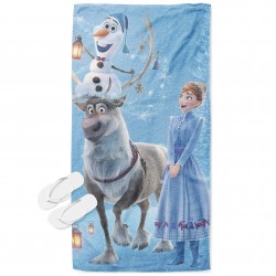 Prosop de plajă Ana și Olaf Regatul Înghețat - Ana and Olaf