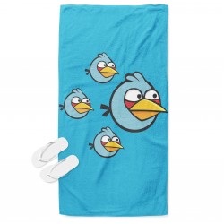 Prosop de plajă pentru copii Păsări Furioase - Angry Birds Blue
