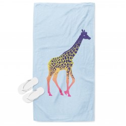 Artă Prosop de plajă Jirafă colorată - Colorful Giraffe