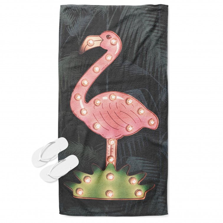Prosop de plajă cu Flamingo