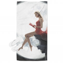 Prosop de plajă impresionant Carte în lună plină - Book Fullmoon