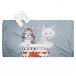 Prosop de plajă adorabil Pisici în coș- Cats in Basket