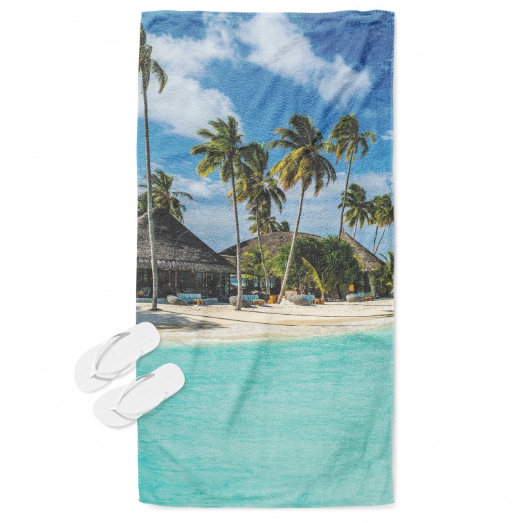 Prosop de plajă сu 3D imagine Maldives