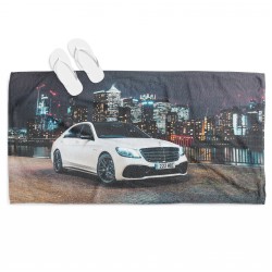 Prosop de plajă сu mașină Mercedes în oraș - Mercedes in the City