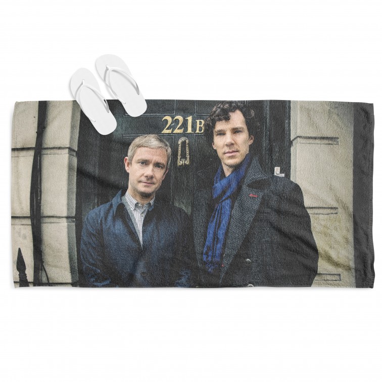 Prosop de plajă cu print Sherlock Homes Prosop de plajă cu print Sherlock Homes