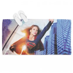Prosop de plajă cu print Supergirl