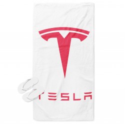 3D Prosop de plajă Tesla Logo
