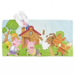 Prosop de plajă pentru copii Cei Trei Purceluși - Three Little Pigs