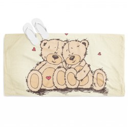 Prosop de plajă Ursuleți îndrăgostiți - Bears in Love