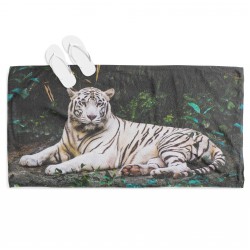 Prosop de plajă spectaculos Tigru alb - White Tiger