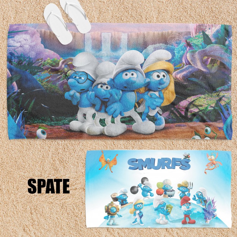 Double Face prosop de plajă Ștrumfii - The Smurfs