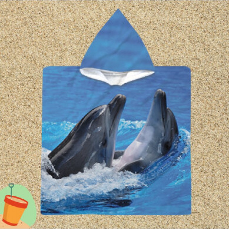 Poncho cu gluga pentru copii Dolphins Poncho cu gluga pentru copii Dolphins