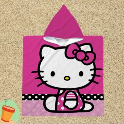 Poncho cu gluga pentru copii Hello Kitty Magenta