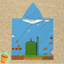 Poncho cu gluga pentru copii Super Mario