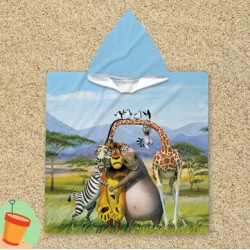 Poncho cu gluga pentru copii Madagascar