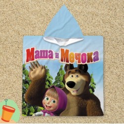 Poncho cu gluga pentru copii Masha și ursul - Masha and The Bear