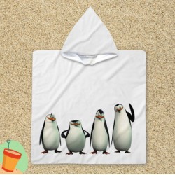 Poncho cu gluga pentru copii Pinguinii din Madagascar - Penguins from Madagascar