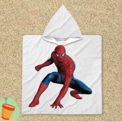Poncho cu gluga pentru copii Spiderman White