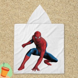 Poncho cu gluga pentru copii Spiderman White