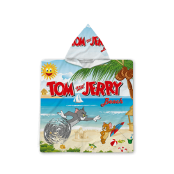 Poncho pentru copii Tom and Jerry Beach