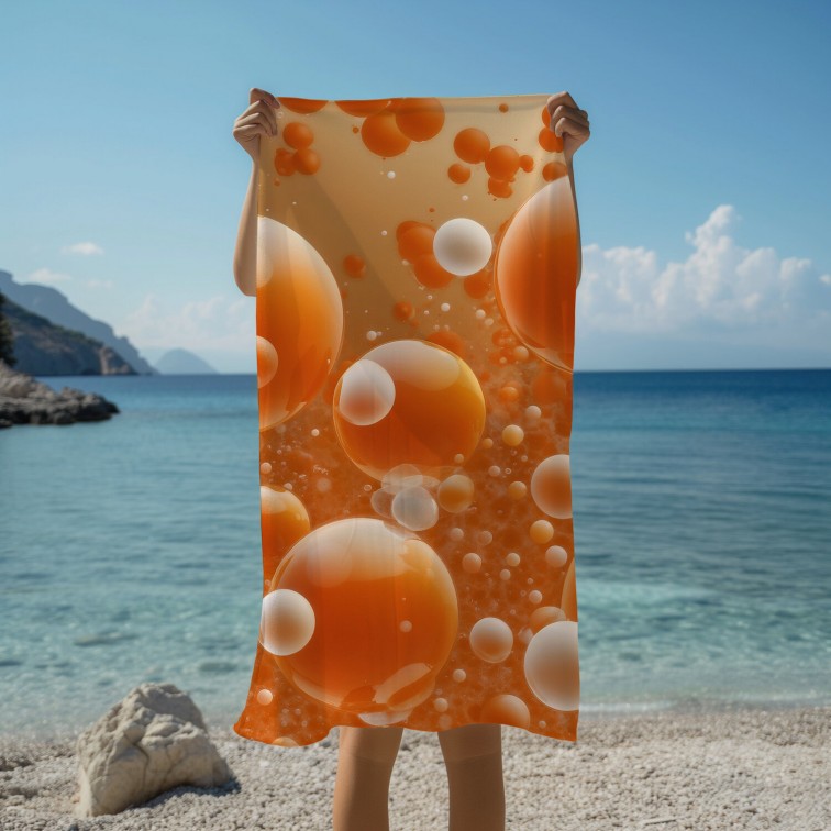 Prosop de plajă Orange bubbles