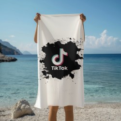 Prosop de plajă TikTok black logo