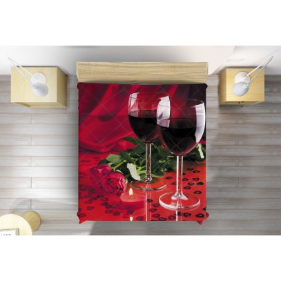 Cuvertură matlasată impresionantă Vin roșu - Red Wine