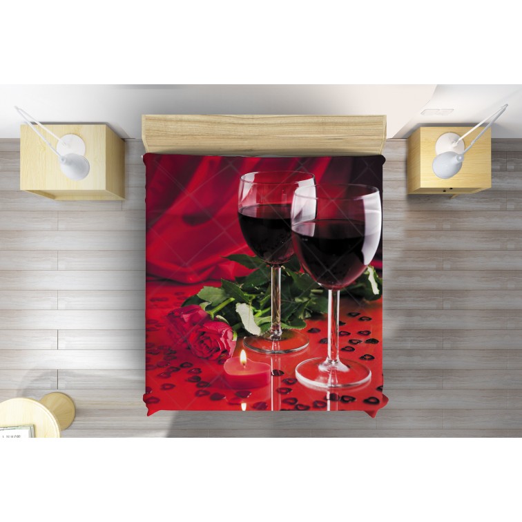 Cuvertură matlasată impresionantă Vin roșu - Red Wine