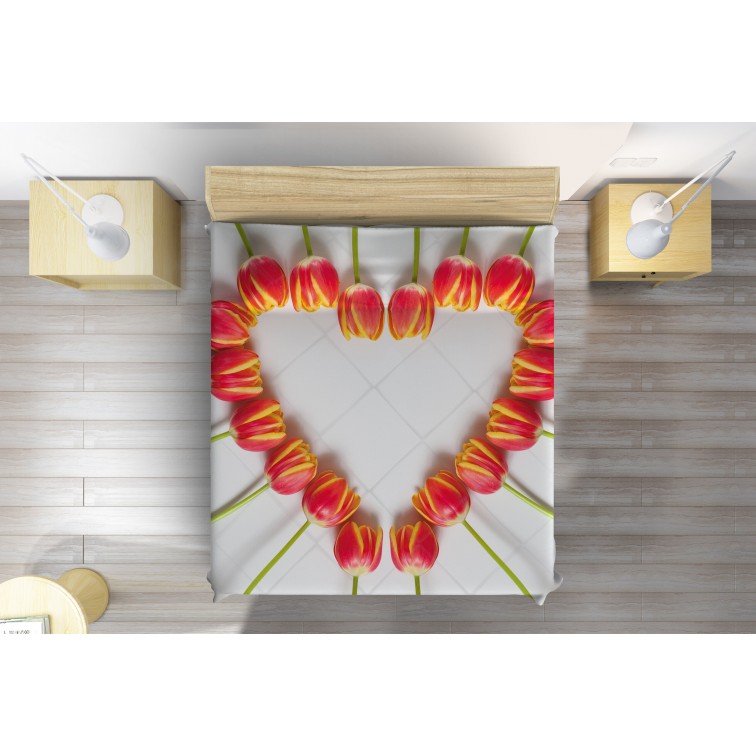 3D Cuvertură de pat romantică Iubire intensă - Colorful Love 3D Cuvertură de pat romantică Iubire intensă - Colorful Love