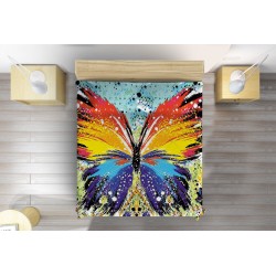 3D Cuvertură matlasată de Design Fluture multicolor - Colorful Butterfly