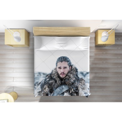 3D Cuvertură matlasată Jon Snow Urzeala Tronurilor - Game of Thrones John Snow White