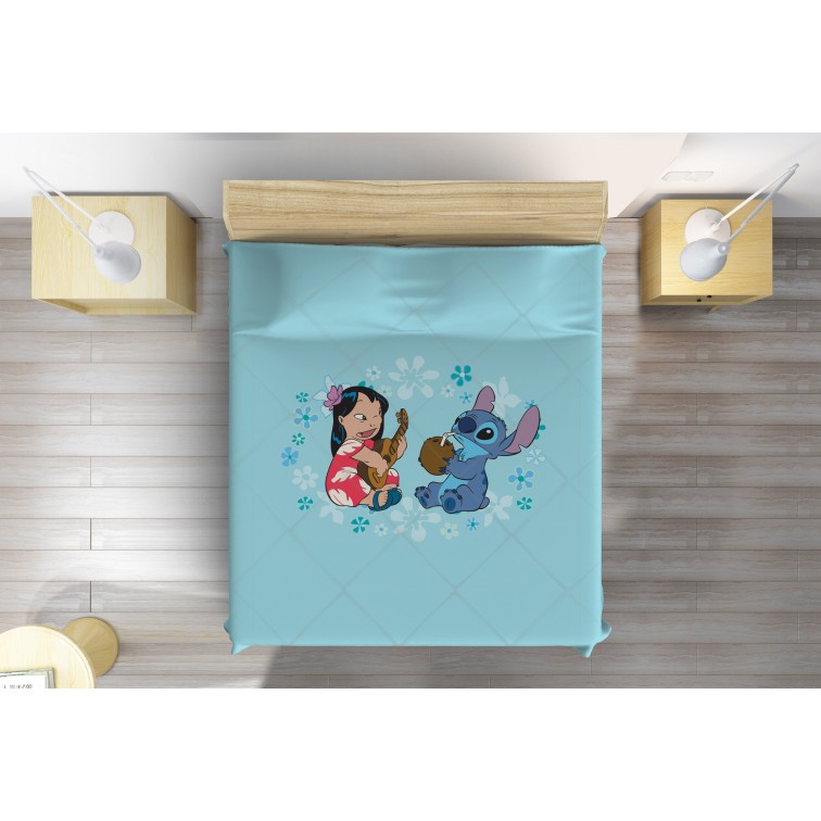 Cuvertură matlasată de pat pentru copii Lilo și Stitch