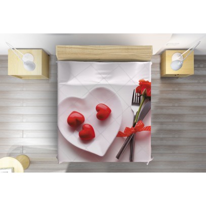 Cuvertură matlasată modernă Iubire pentru micul dejun - Love for Breakfast
